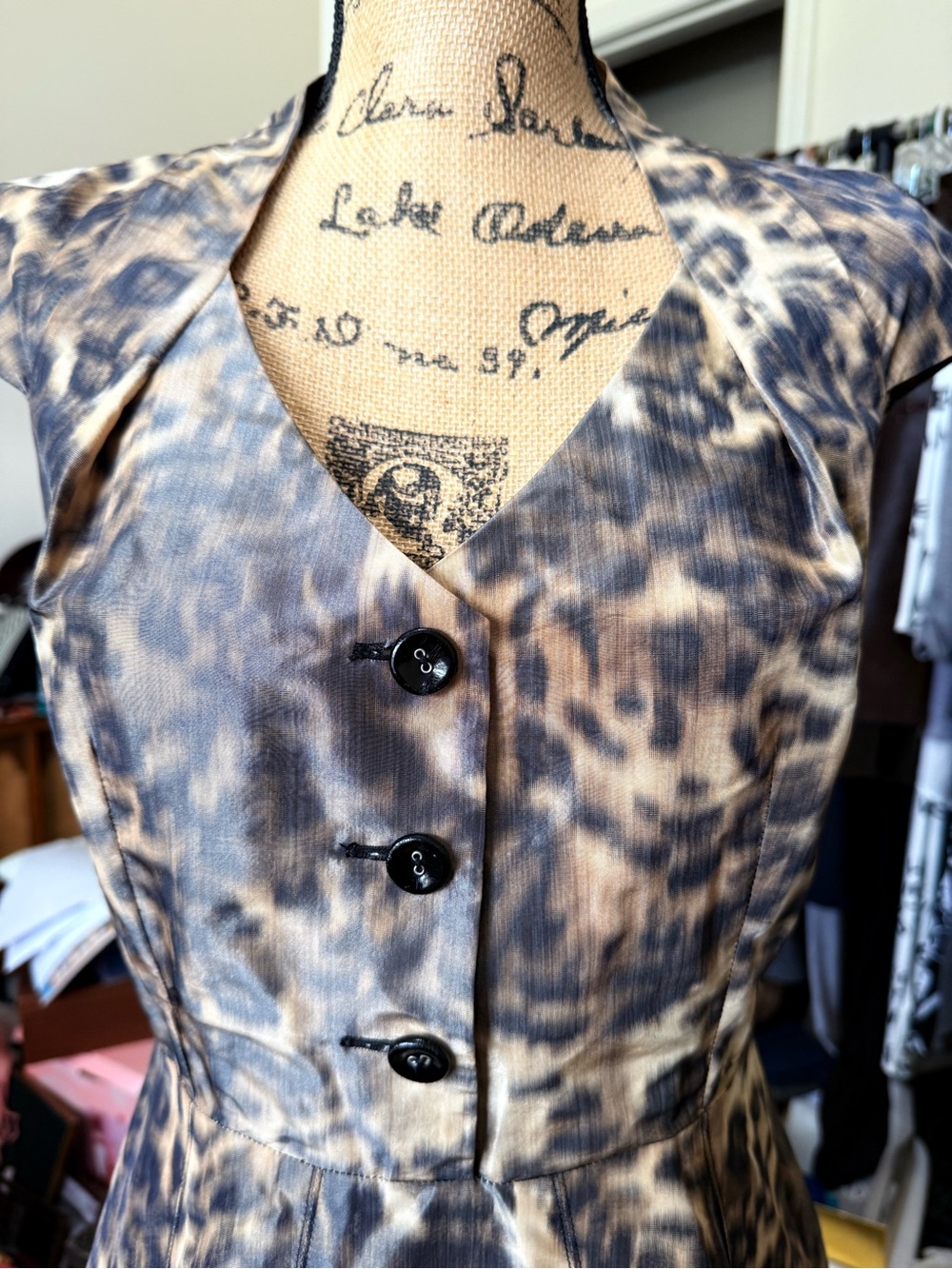 L.A.M.B. Like New Fit & Flare Animal Print Spring 2008 Dress-10 - Picture 3 of 12